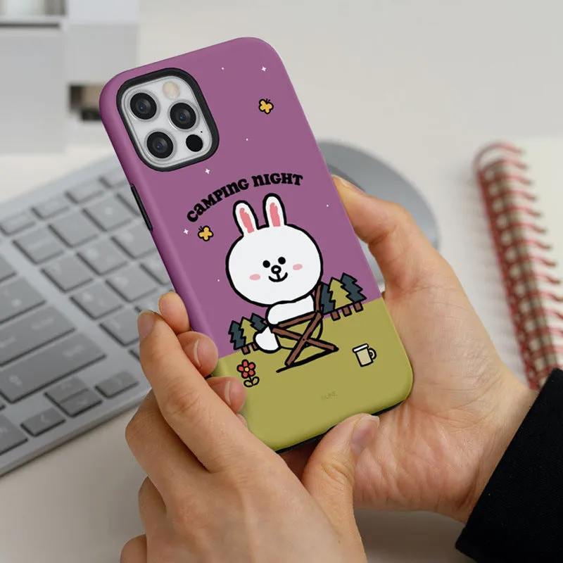 Line Friends Camping Night Dual Layer TPU PC Shockproof Guard Up Combo Case Cover