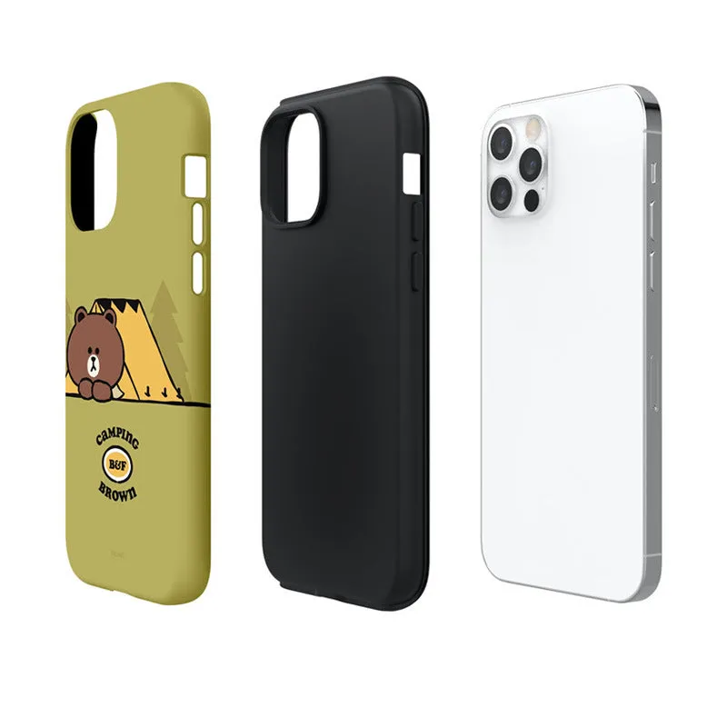 Line Friends Camping Night Dual Layer TPU PC Shockproof Guard Up Combo Case Cover