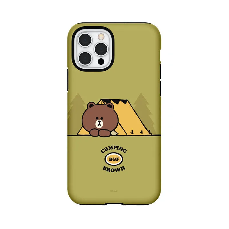 Line Friends Camping Night Dual Layer TPU PC Shockproof Guard Up Combo Case Cover