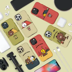 Line Friends Camping Night Dual Layer TPU PC Shockproof Guard Up Combo Case Cover