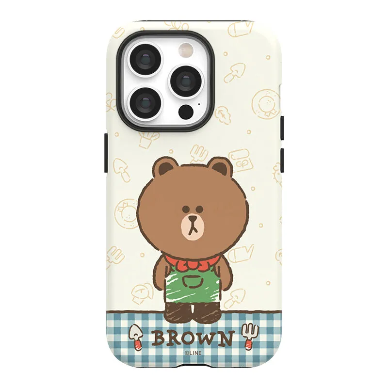 Line Friends Garden Dual Layer TPU PC Shockproof Guard Up Combo Case Cover