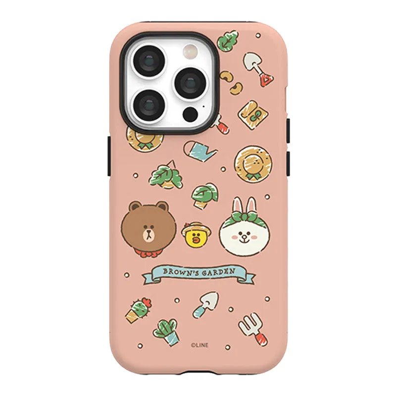 Line Friends Garden Dual Layer TPU PC Shockproof Guard Up Combo Case Cover