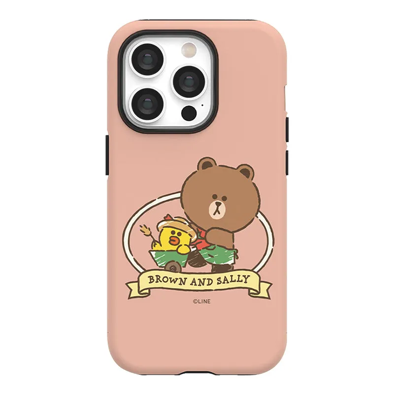 Line Friends Garden Dual Layer TPU PC Shockproof Guard Up Combo Case Cover