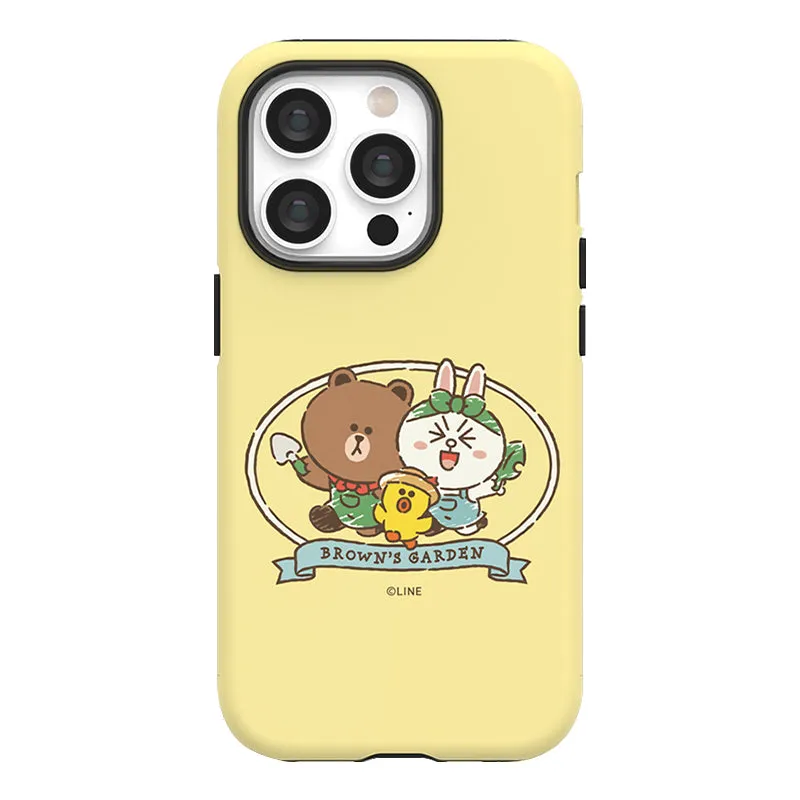 Line Friends Garden Dual Layer TPU PC Shockproof Guard Up Combo Case Cover