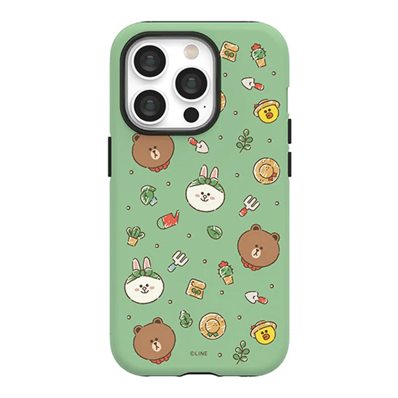 Line Friends Garden Dual Layer TPU PC Shockproof Guard Up Combo Case Cover