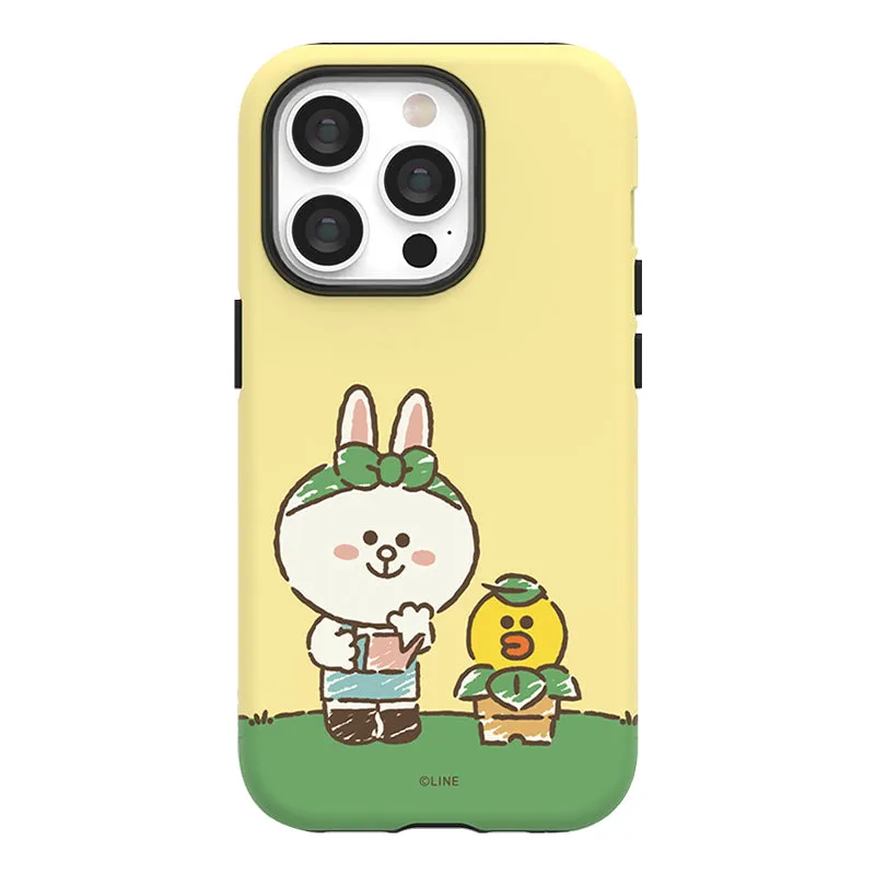 Line Friends Garden Dual Layer TPU PC Shockproof Guard Up Combo Case Cover