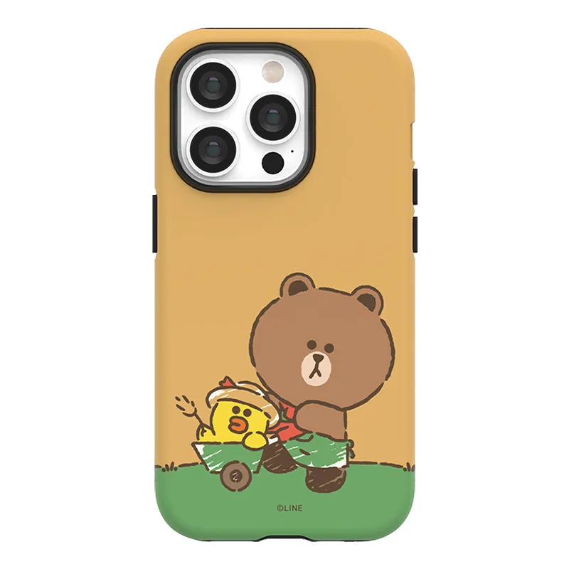 Line Friends Garden Dual Layer TPU PC Shockproof Guard Up Combo Case Cover