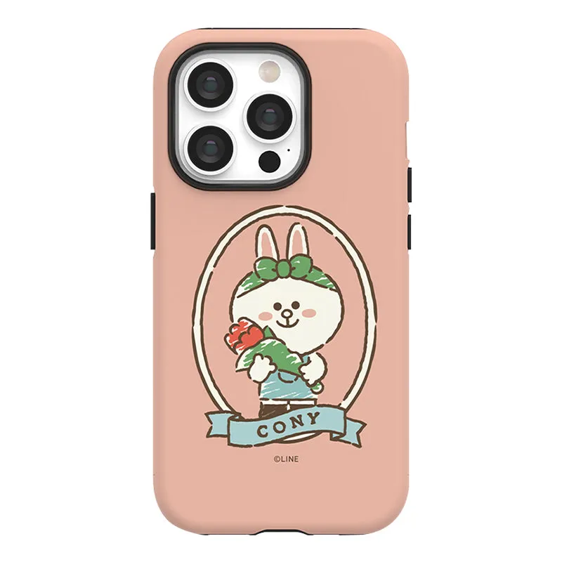 Line Friends Garden Dual Layer TPU PC Shockproof Guard Up Combo Case Cover