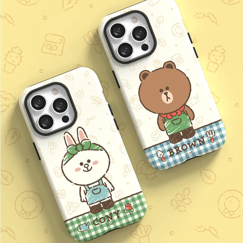 Line Friends Garden Dual Layer TPU PC Shockproof Guard Up Combo Case Cover