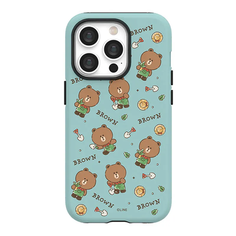 Line Friends Garden Dual Layer TPU PC Shockproof Guard Up Combo Case Cover