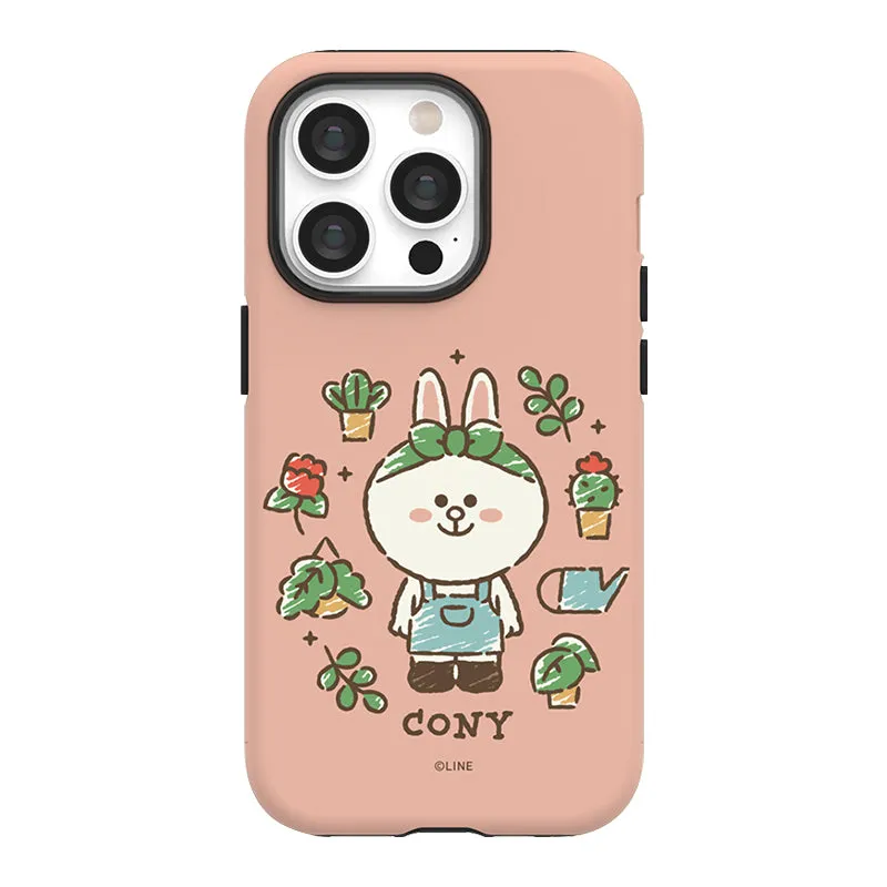 Line Friends Garden Dual Layer TPU PC Shockproof Guard Up Combo Case Cover