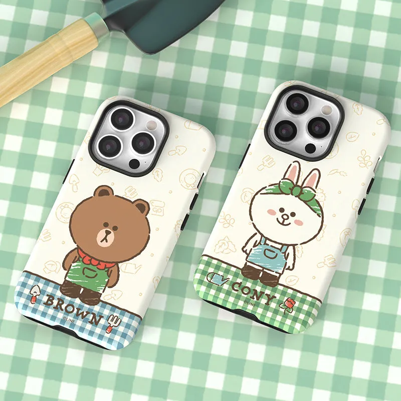 Line Friends Garden Dual Layer TPU PC Shockproof Guard Up Combo Case Cover