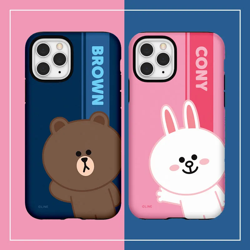 Line Friends Greeting Dual Layer TPU PC Shockproof Guard Up Combo Case Cover