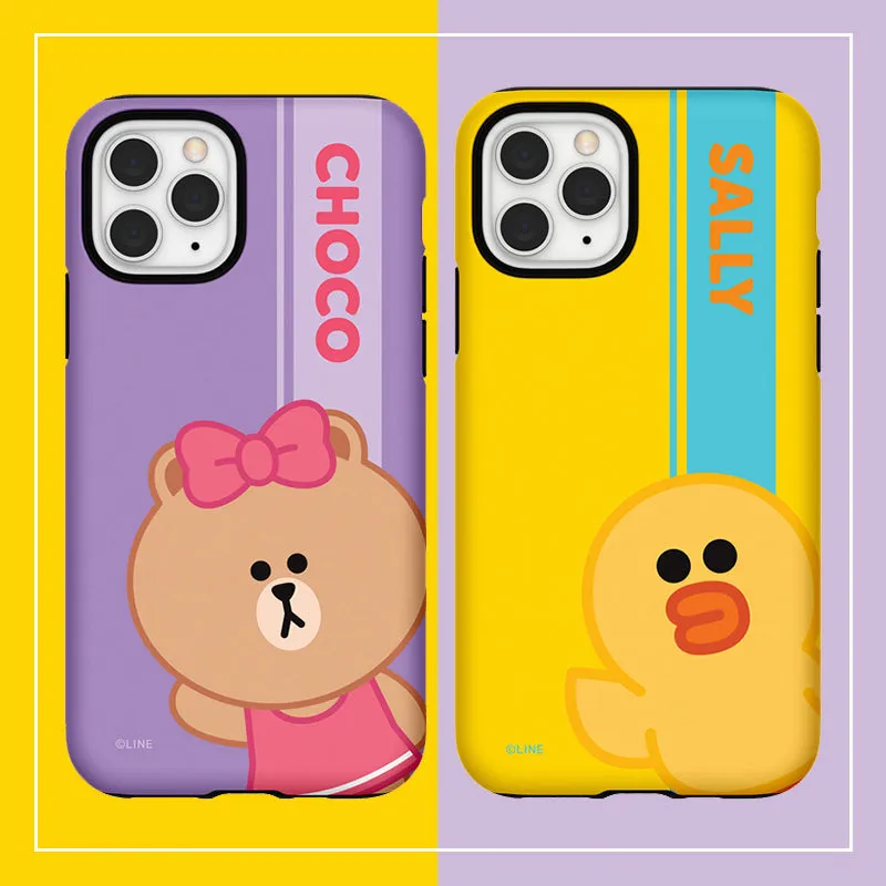 Line Friends Greeting Dual Layer TPU PC Shockproof Guard Up Combo Case Cover