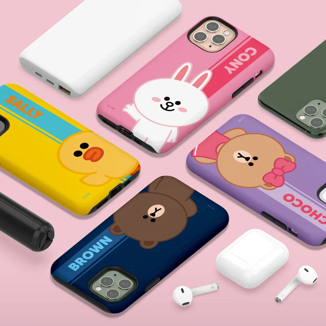 Line Friends Greeting Dual Layer TPU PC Shockproof Guard Up Combo Case Cover