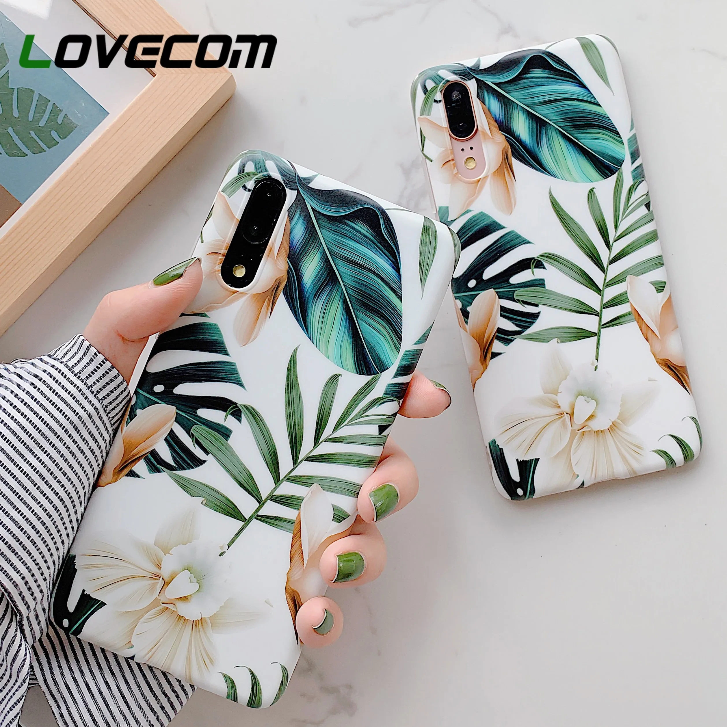 LOVECOM Vintage Flower Banana Leaf Phone Cases For Huawei Mate 30 Lite P20 P30 Pro Lite Mate 20 Lite Soft IMD Full Body Back Cover Gift