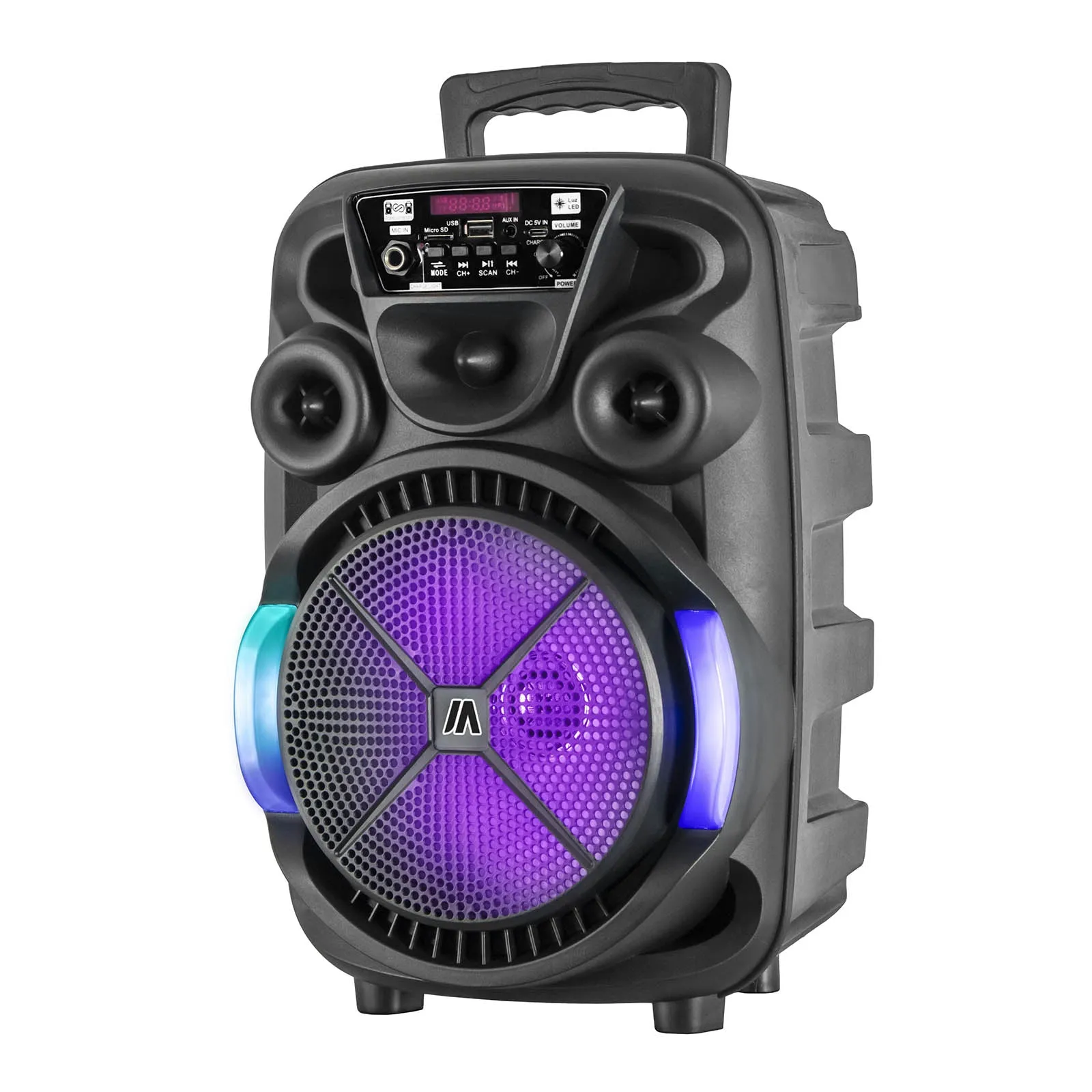 Max Power 8" Woofer Karaoke Bluetooth Speaker W/ Mic - Black