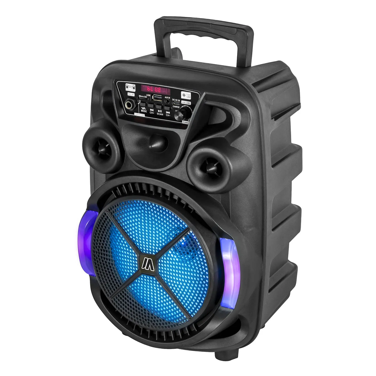 Max Power 8" Woofer Karaoke Bluetooth Speaker W/ Mic - Black