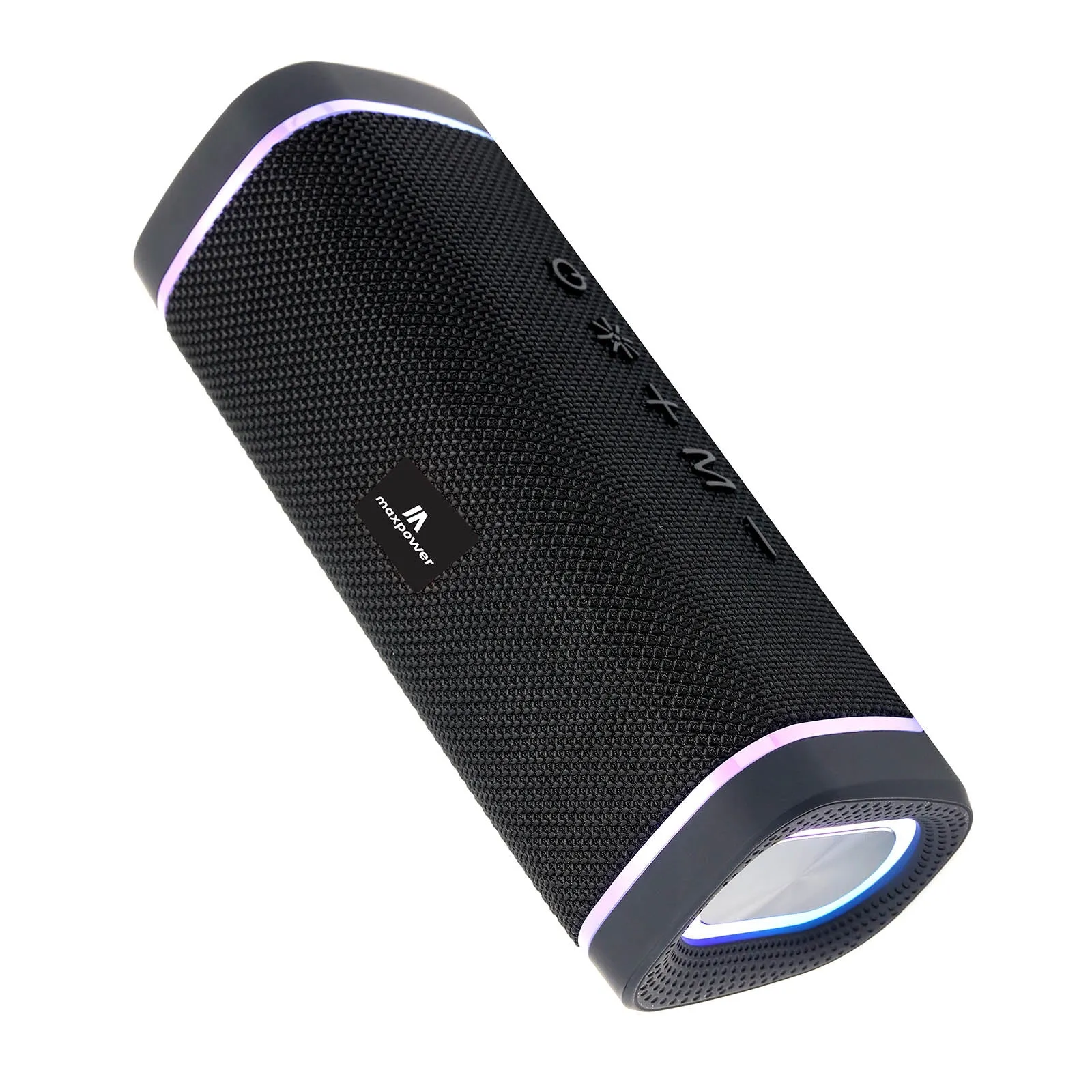 Max Power Water Resistant & Dust Proof Bluetooth Speaker W/ LED Lights - Black