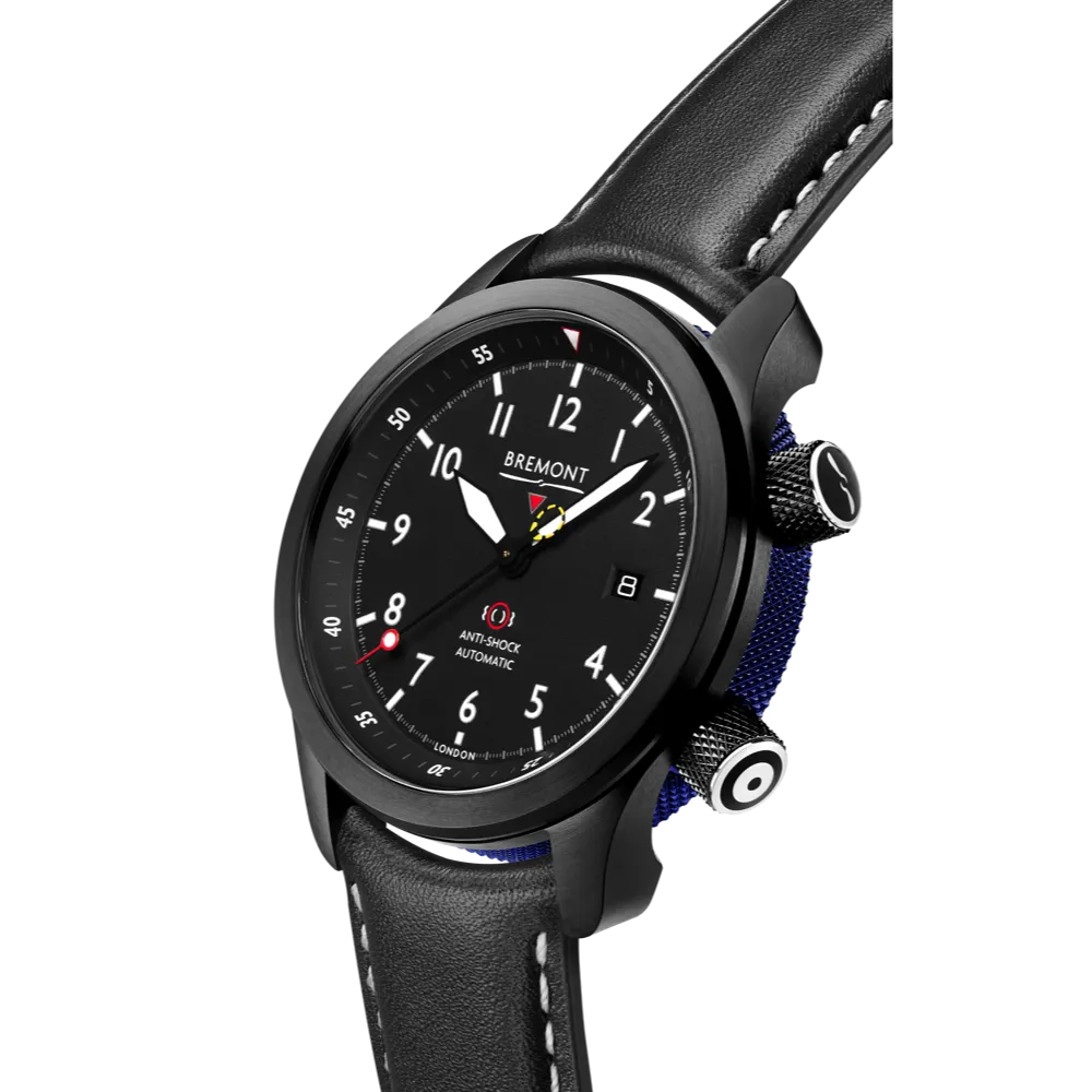 MBII Custom DLC, Black Dial with Blue Barrel & Closed Case Back