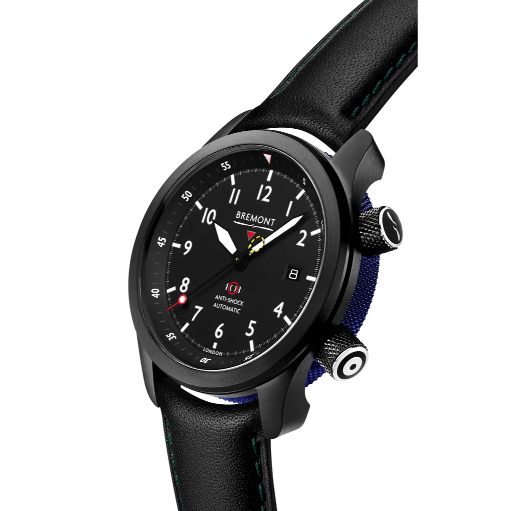 MBII Custom DLC, Black Dial with Blue Barrel & Closed Case Back