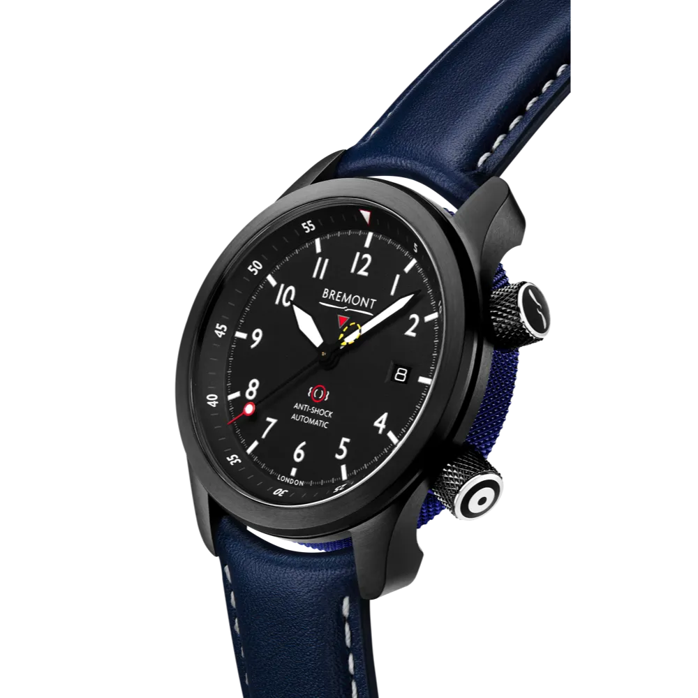 MBII Custom DLC, Black Dial with Blue Barrel & Closed Case Back