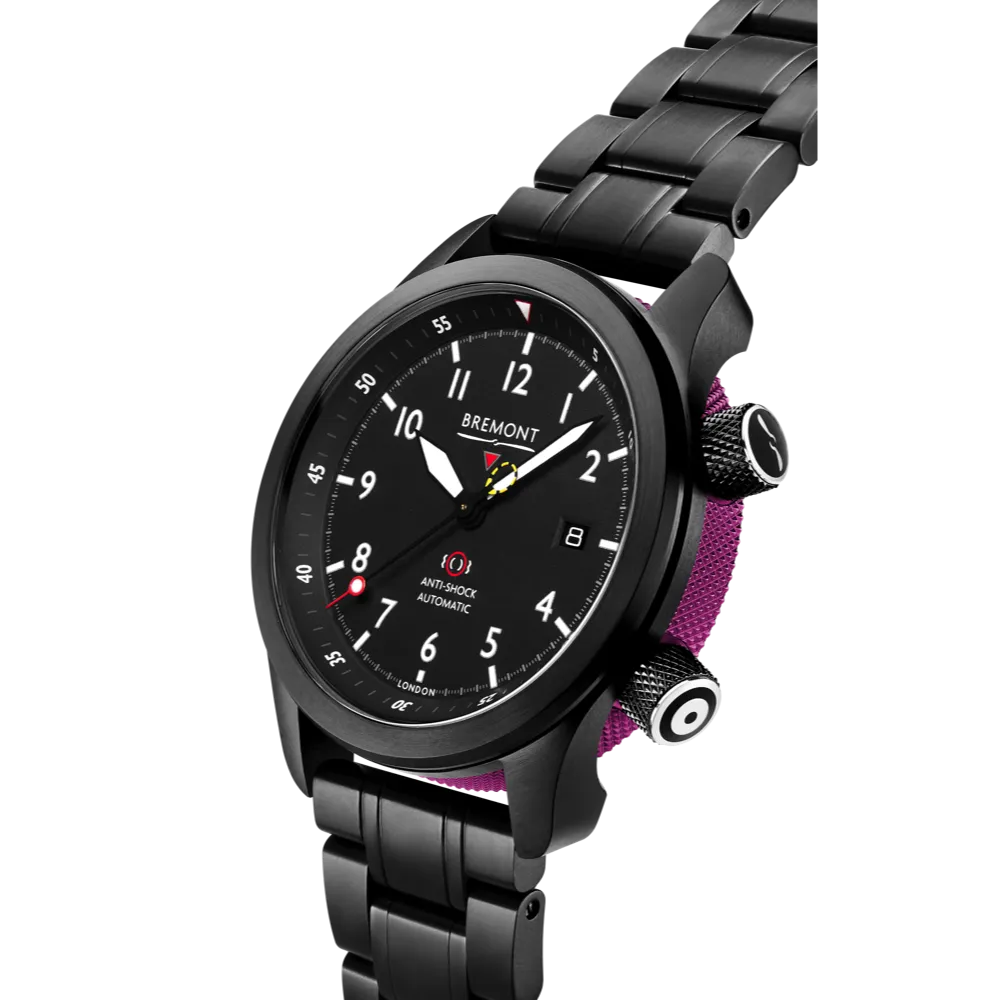 MBII Custom DLC, Black Dial with Purple Barrel & Open Case Back