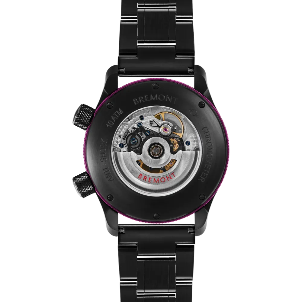 MBII Custom DLC, Black Dial with Purple Barrel & Open Case Back