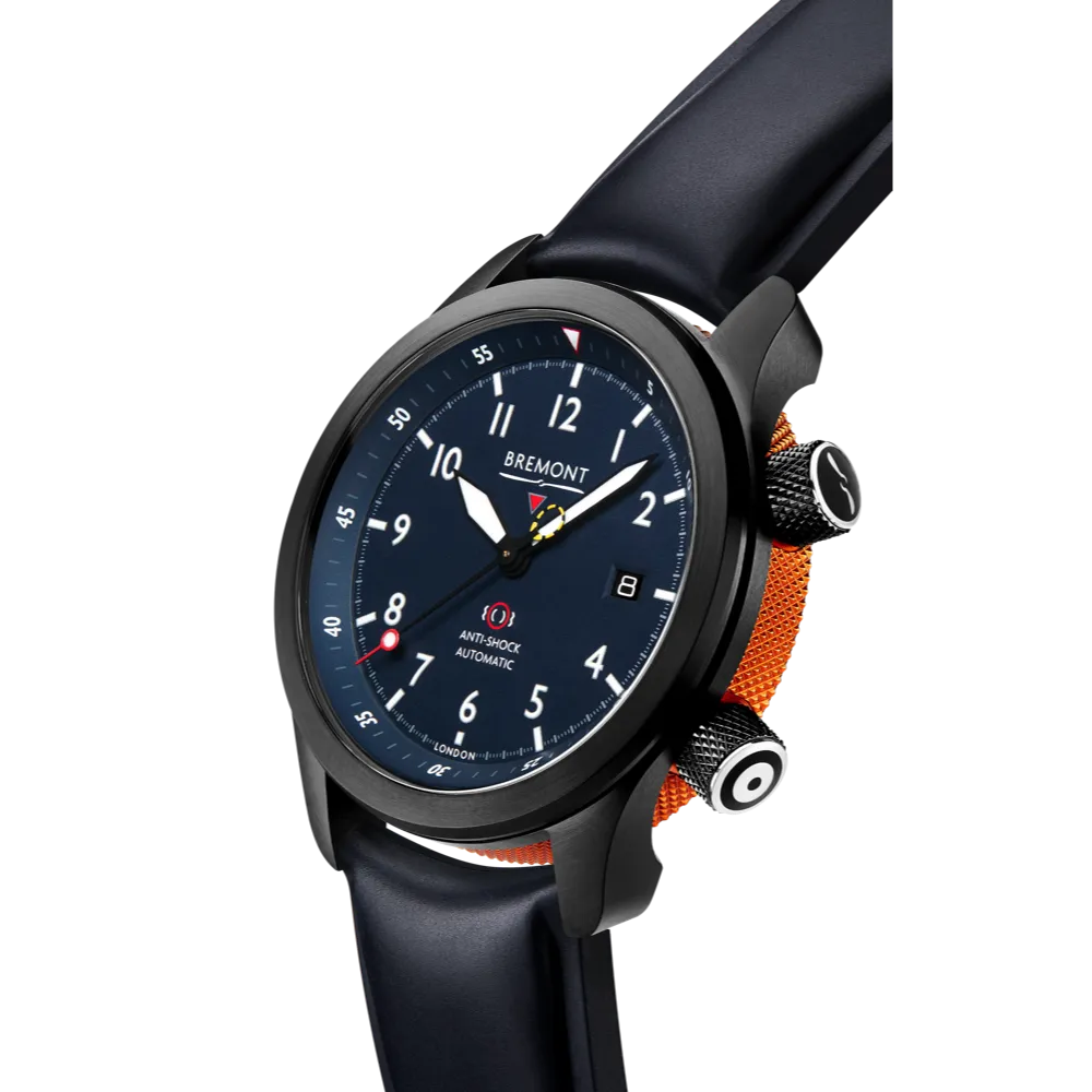 MBII Custom DLC, Blue Dial with Orange Barrel & Closed Case Back