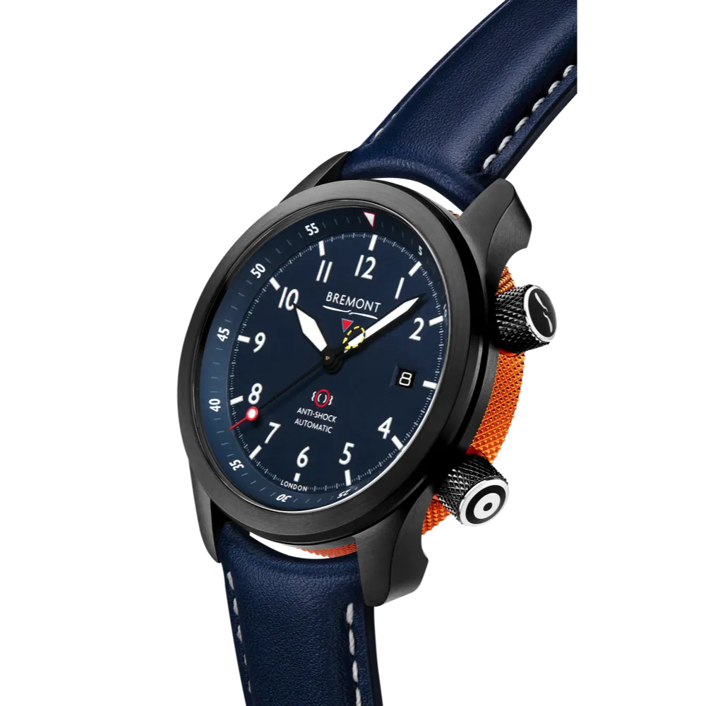 MBII Custom DLC, Blue Dial with Orange Barrel & Closed Case Back