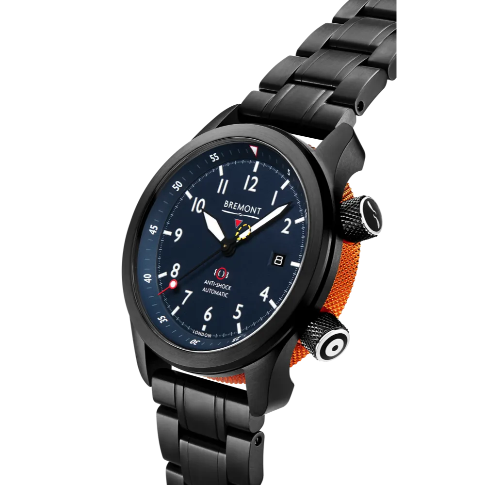 MBII Custom DLC, Blue Dial with Orange Barrel & Closed Case Back