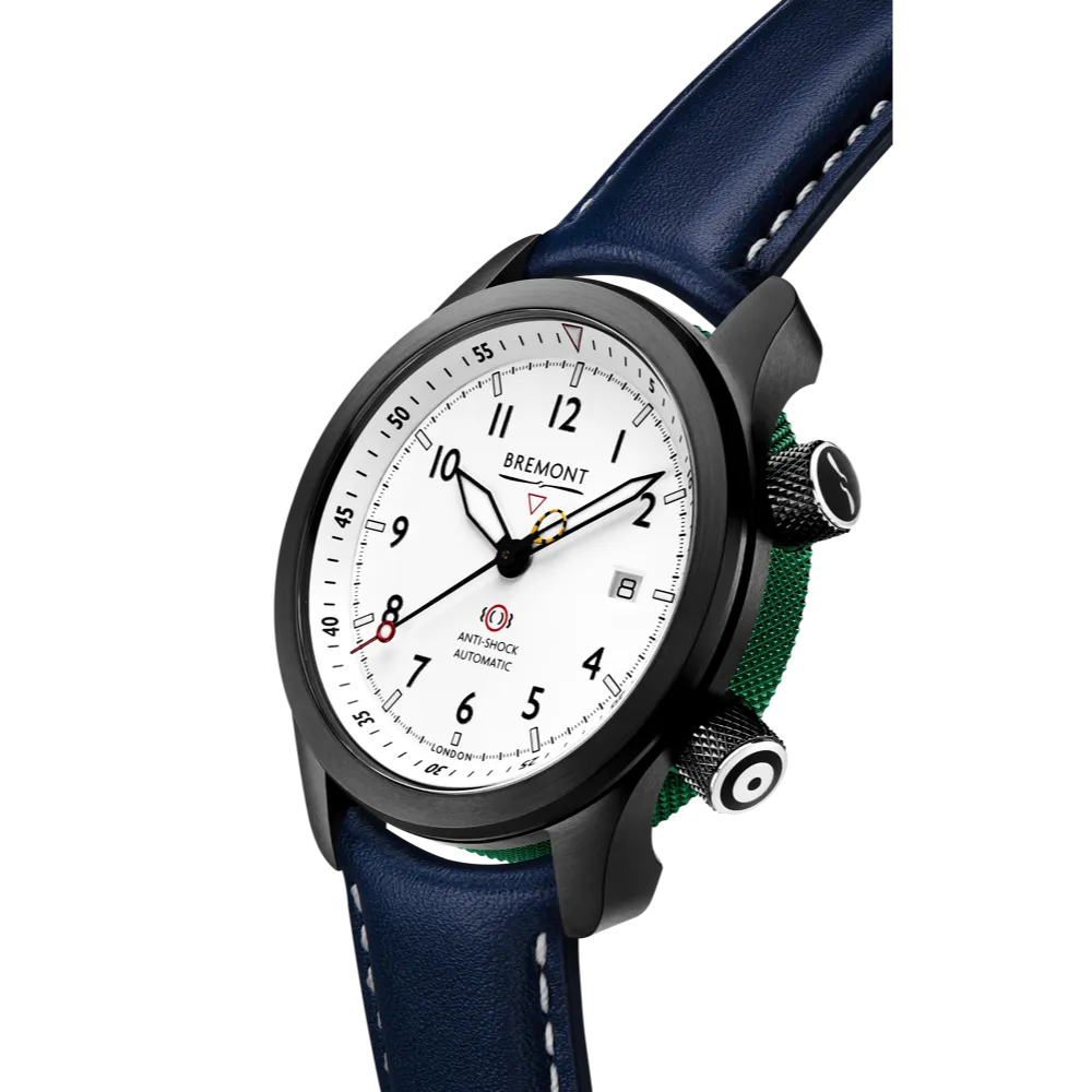 MBII Custom DLC, White Dial with Green Barrel & Closed Case Back