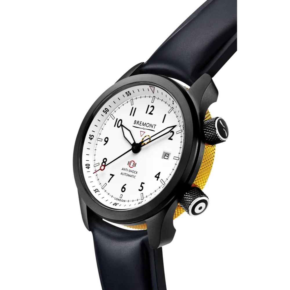 MBII Custom DLC, White Dial with Yellow Barrel & Open Case Back