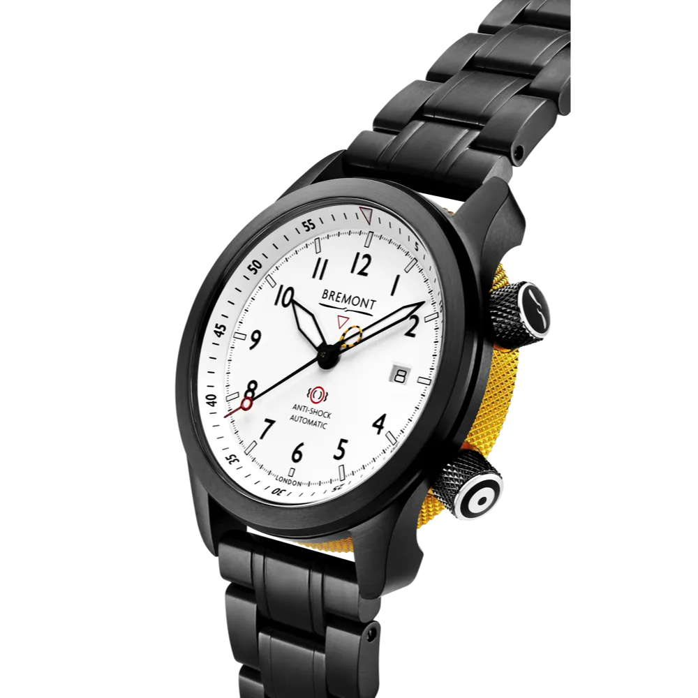 MBII Custom DLC, White Dial with Yellow Barrel & Open Case Back