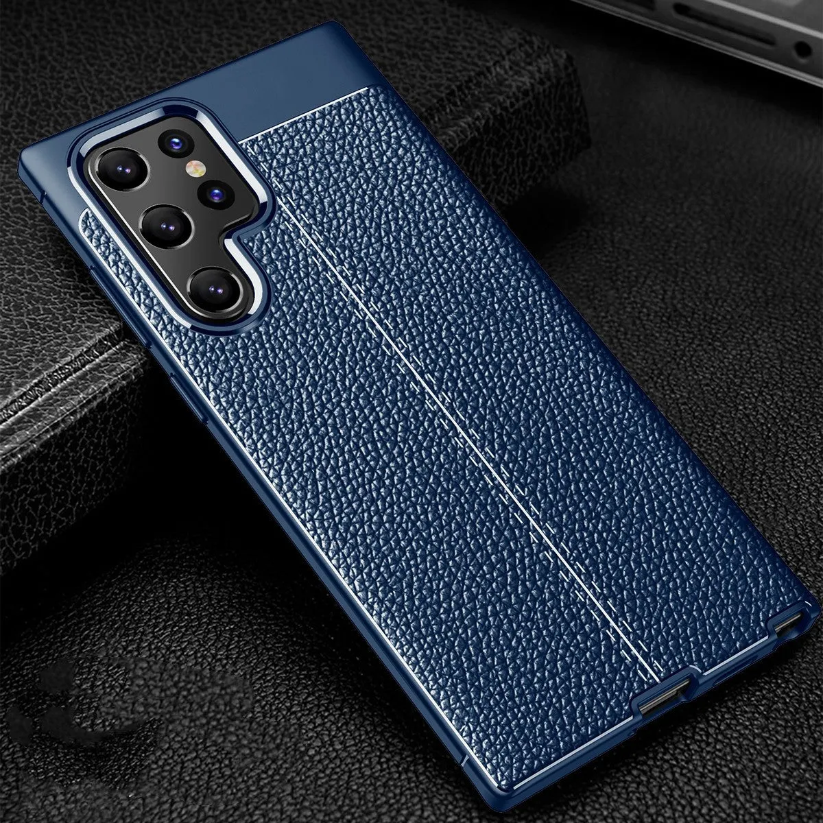 Mobile Phone Case Protection Cover Leather Grain Silicone Anti-fall