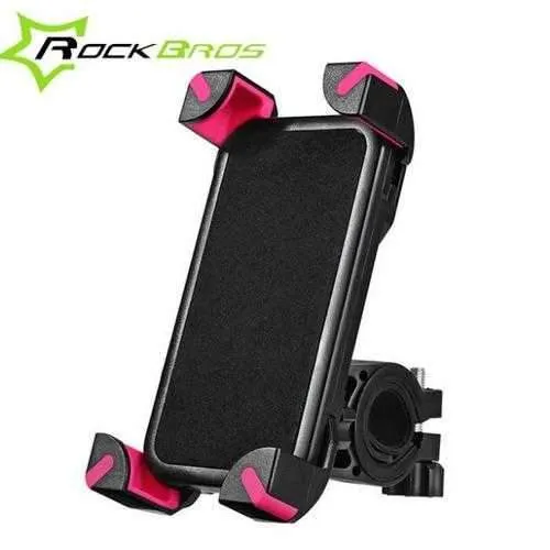 RockBros 360 Degree Rotation Adjustable Bicycle Handlebar Clip Holder for 3.5-7 inch Phone GPS