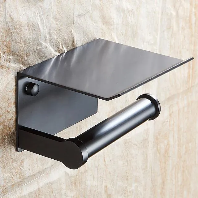 Self-adhesive Toilet Paper Holder With Shelf