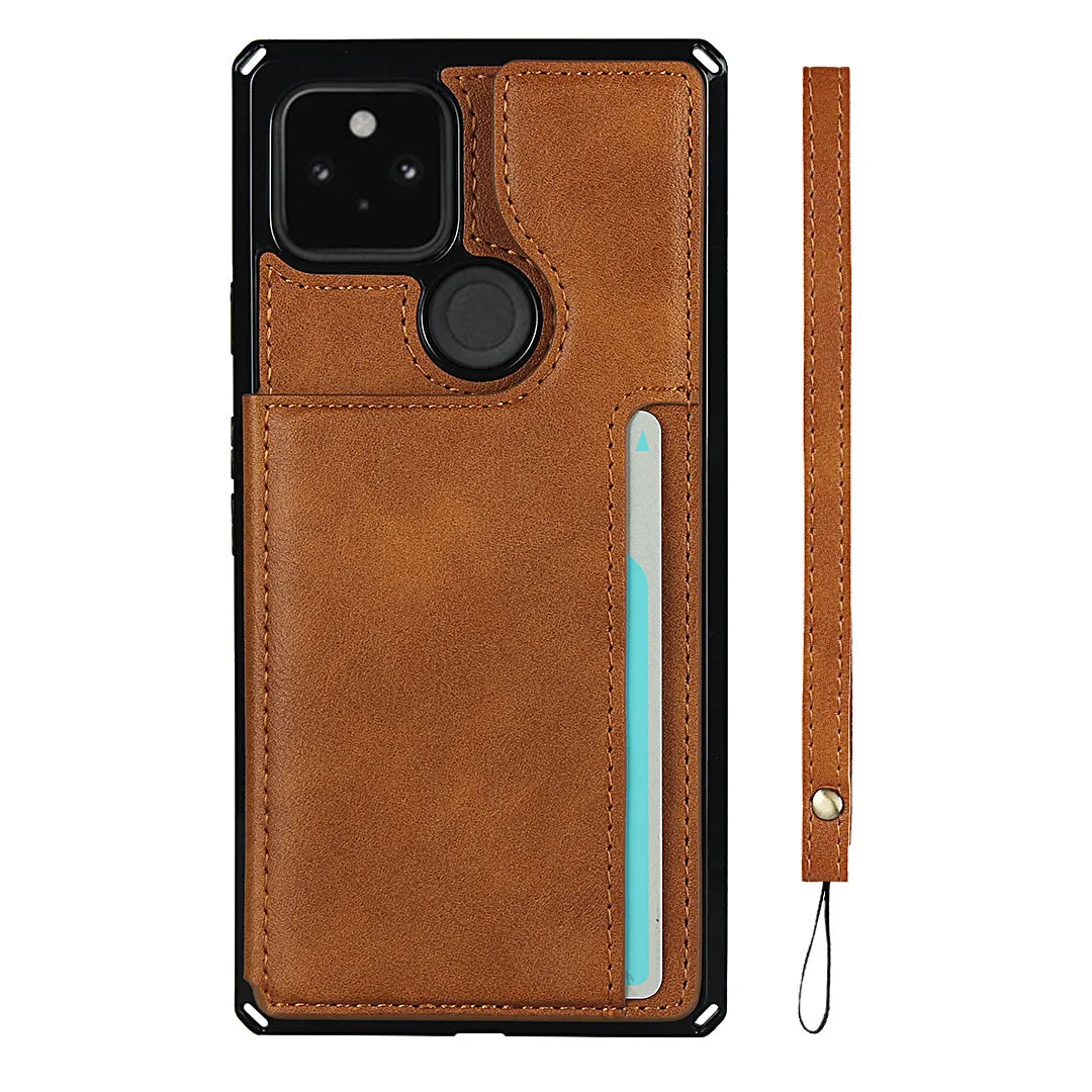 Shockproof phone case for Black Google Pixel 5, card slot wallet