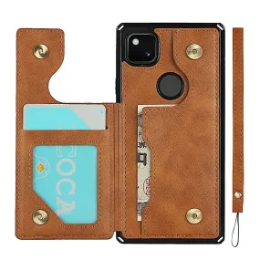 Shockproof phone case for Black Google Pixel 5, card slot wallet