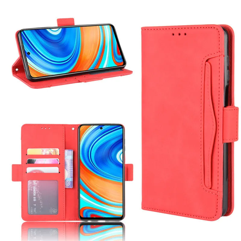 Shockproof wallet leather case with bracket for Red MiNote 9s/Note 9 Pro/Note 9 Pro Maxmobile phone case Black