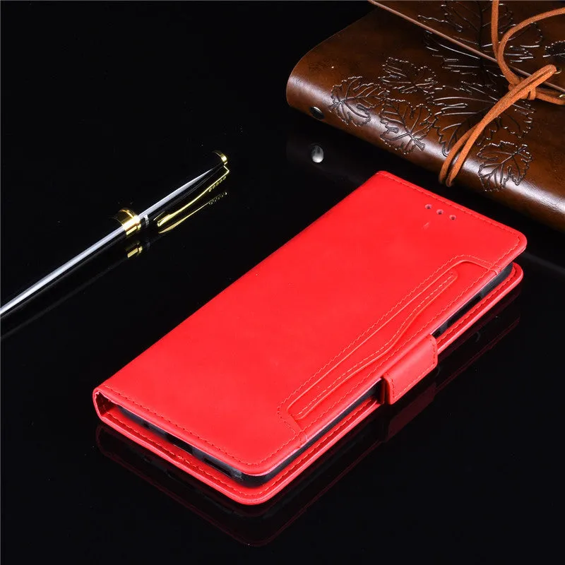 Shockproof wallet leather case with bracket for Red MiNote 9s/Note 9 Pro/Note 9 Pro Maxmobile phone case Black