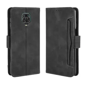 Shockproof wallet leather case with bracket for Red MiNote 9s/Note 9 Pro/Note 9 Pro Maxmobile phone case Black