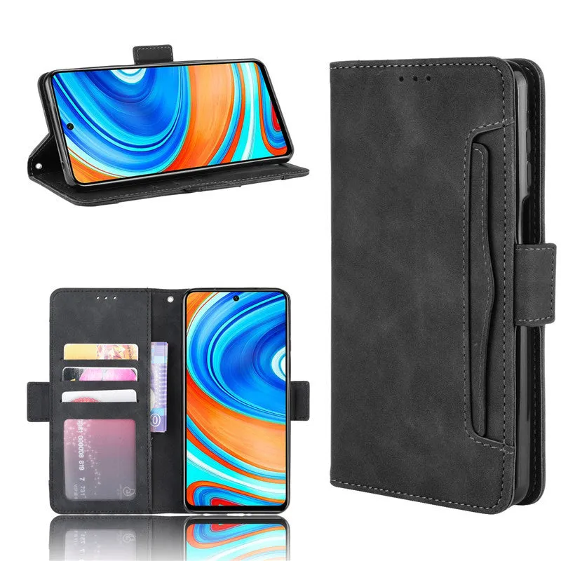 Shockproof wallet leather case with bracket for Red MiNote 9s/Note 9 Pro/Note 9 Pro Maxmobile phone case Black