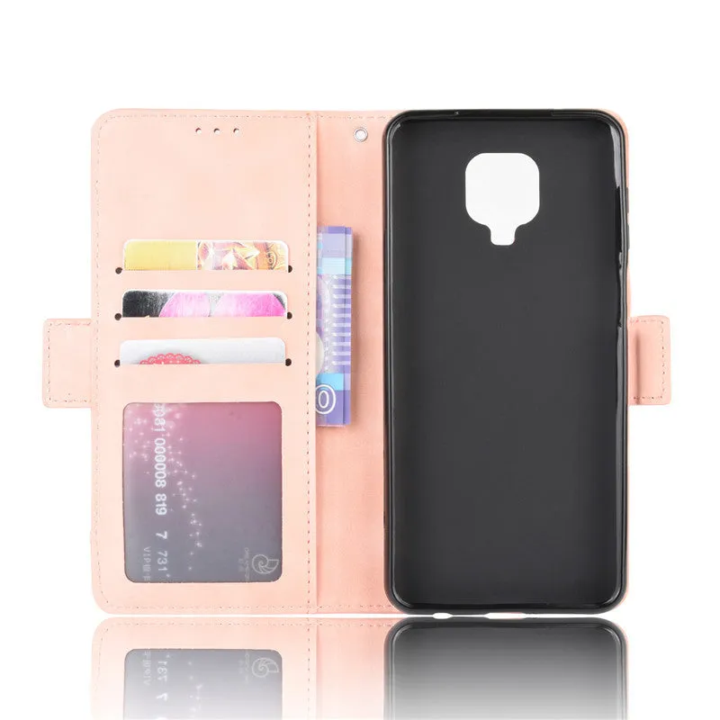 Shockproof wallet leather case with bracket for Red MiNote 9s/Note 9 Pro/Note 9 Pro Maxmobile phone case Black