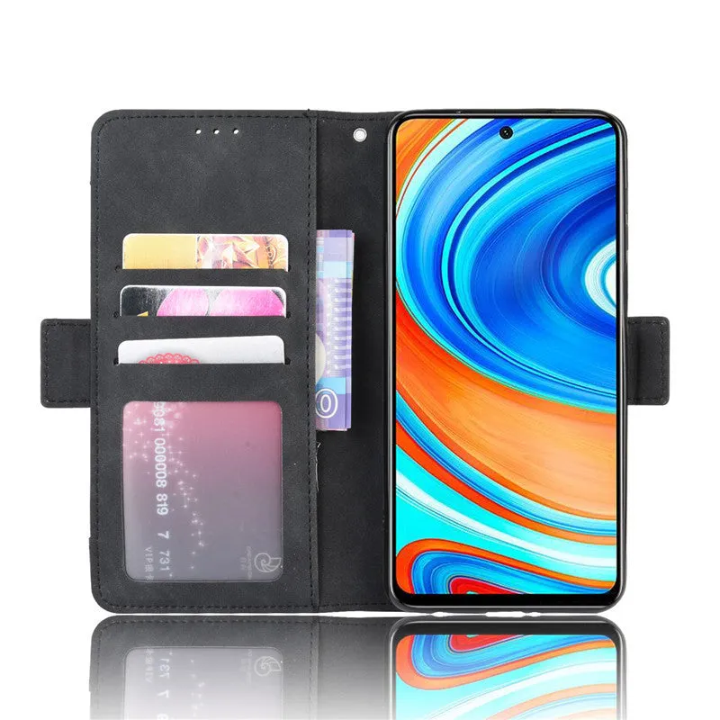 Shockproof wallet leather case with bracket for Red MiNote 9s/Note 9 Pro/Note 9 Pro Maxmobile phone case Black