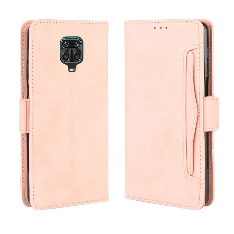 Shockproof wallet leather case with bracket for Red MiNote 9s/Note 9 Pro/Note 9 Pro Maxmobile phone case Black