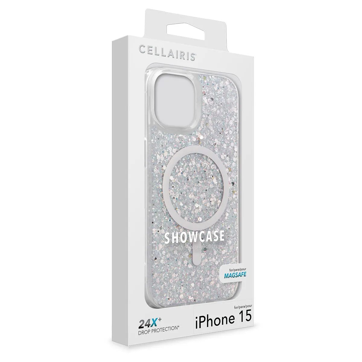 Showcase Glam - iPhone 15/ iPhone 14/ iPhone 13 Silver w/ MagSafe Case