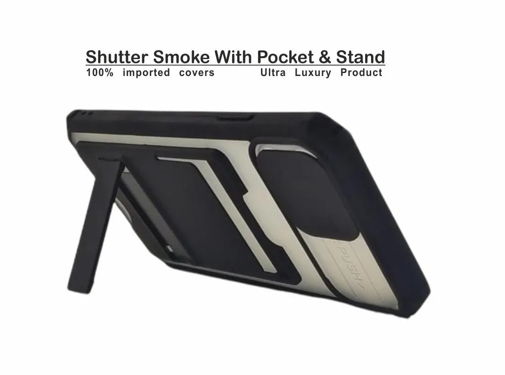 Shutter Smoke With Stand Hard Case For Poco