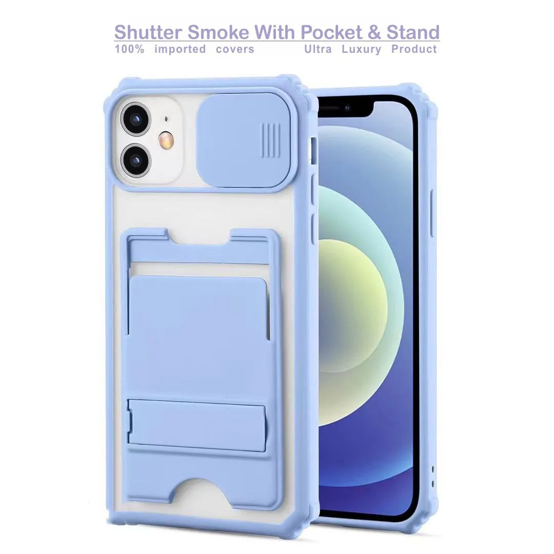 Shutter Smoke With Stand Hard Case For Redmi