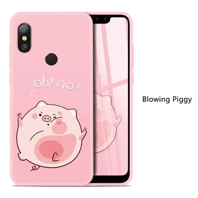 Silicone Case For Xiaomi Redmi Note 6 Pro Cute Full Case For Xiaomi Redmi Note 5 7 6A Mi A2 Lite Shockproof Bumper Coques Funda